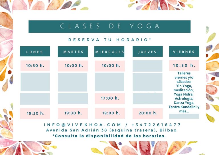 Horarios Yoga Bilbao